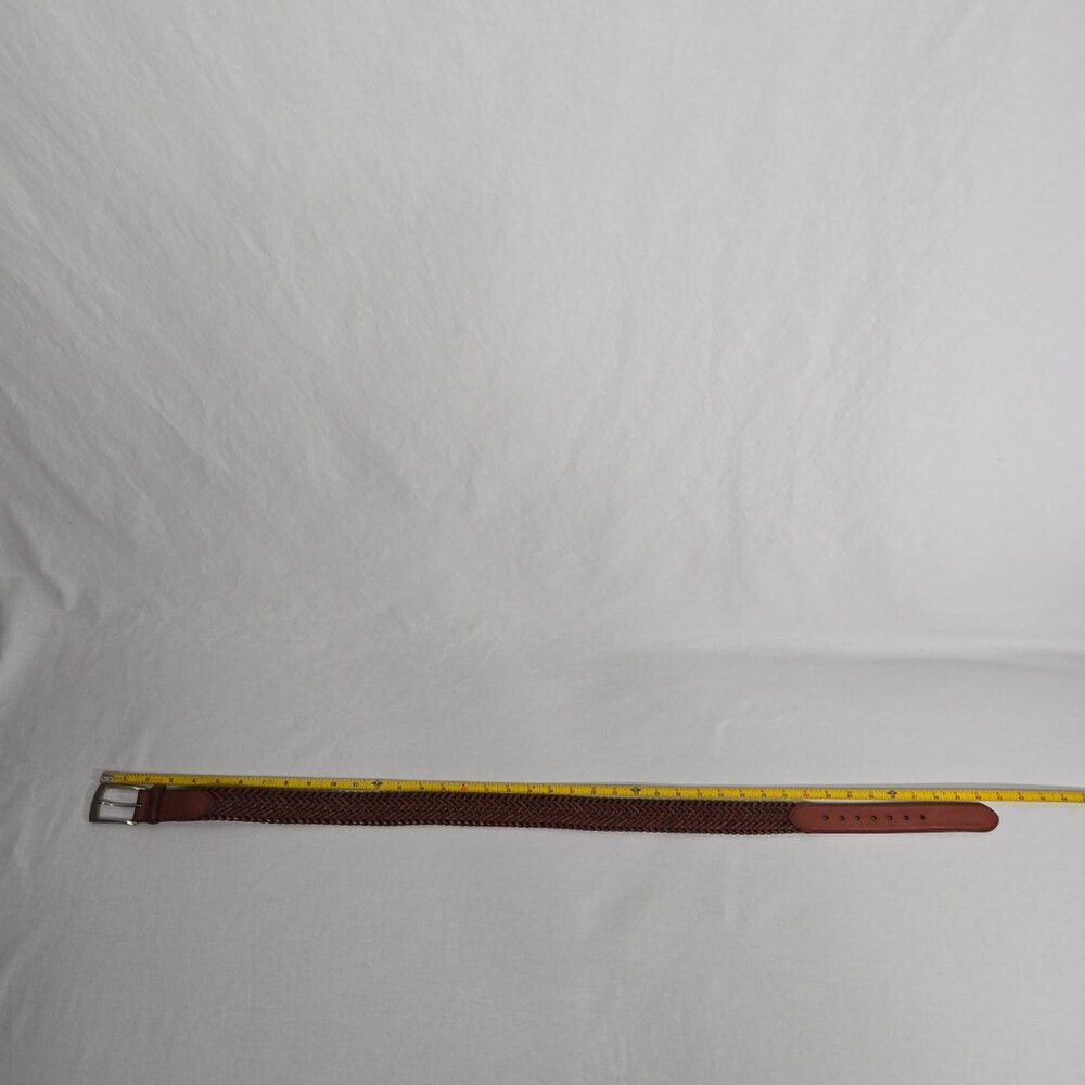 VINTAGE Hipster Western Genuine BROWN Leather Bonded Lacing BELT Men's Size 34. - Picture 15 of 17